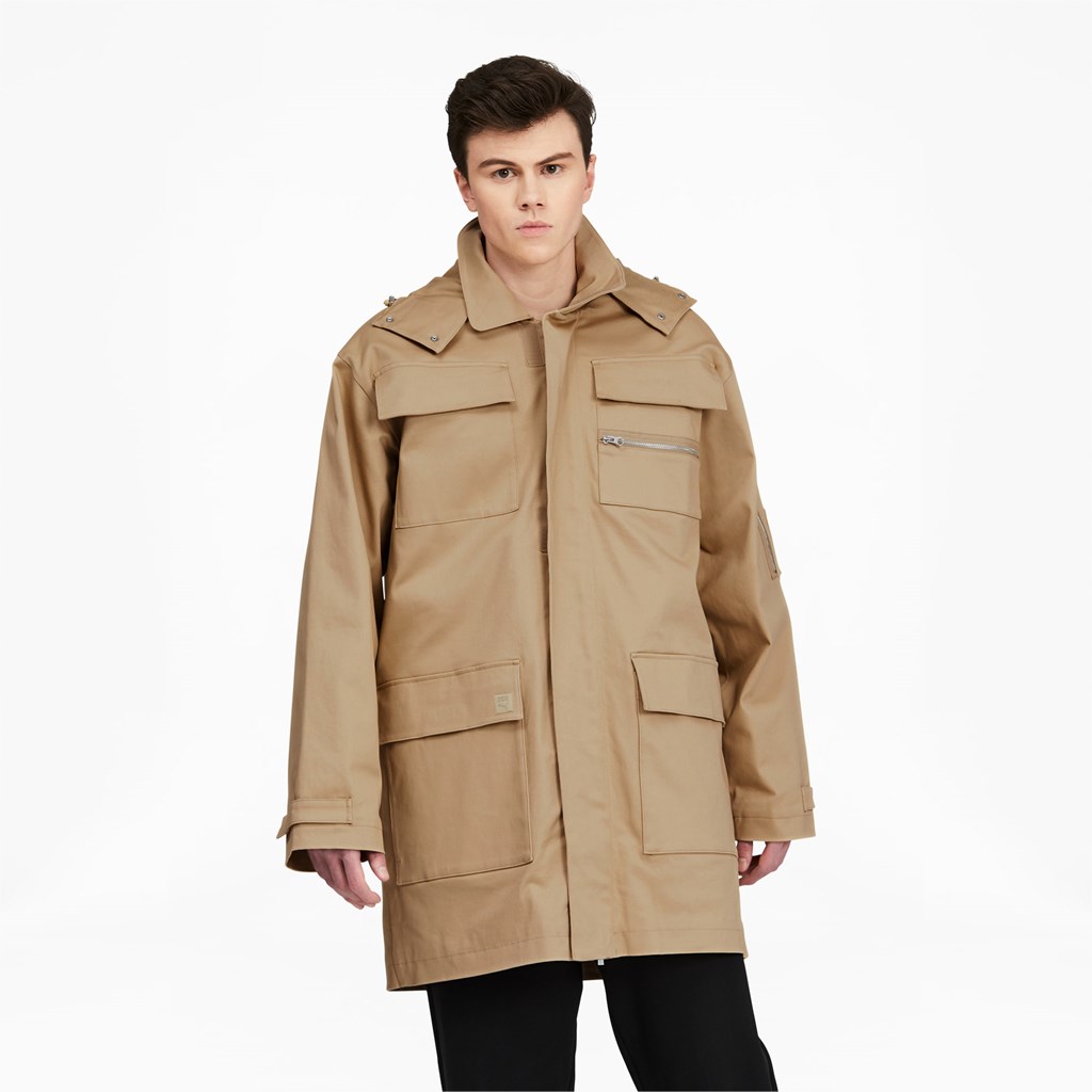 Travertine Puma PUMA x MAISON KITSUNÉ Military Men\'s Jacket | 5840CJUZR