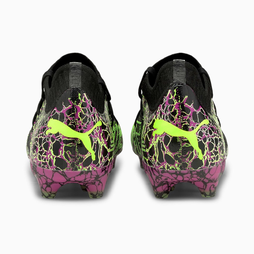 Ultra Magenta / Black / Green Glare Puma Future Z 1.2 FG/AG Men's Soccer Cleats | 2753NDEMI