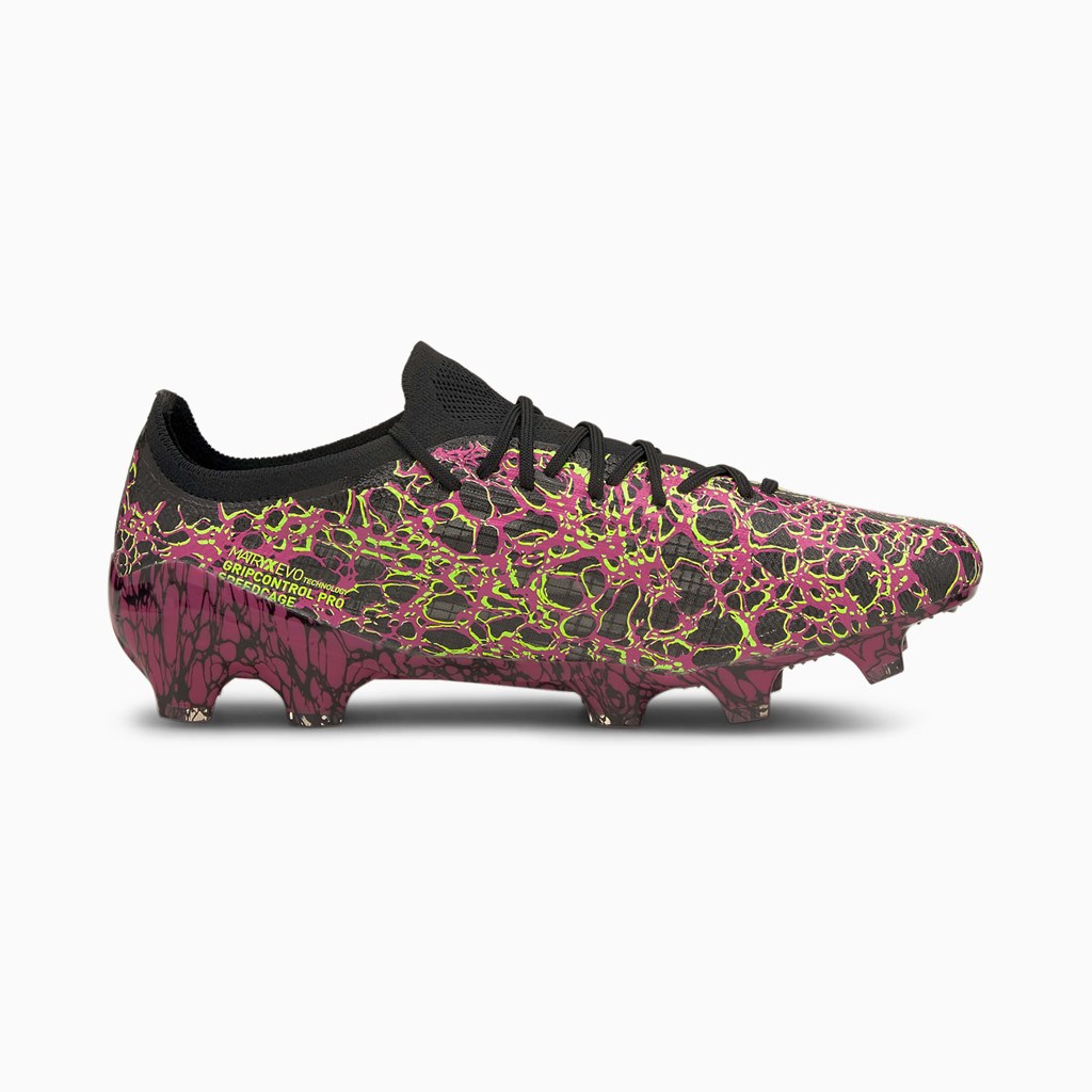 Ultra Magenta / Black / Green Glare Puma ULTRA 1.3 FG/AG Men's Soccer Cleats | 8146JCWTQ