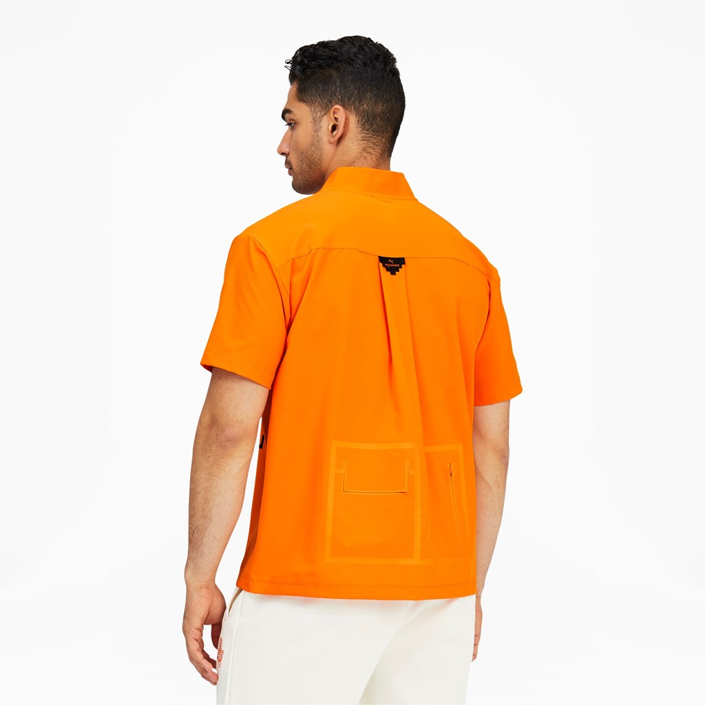 Vibrant Orange Puma PUMA x PRONOUNCE Woven Shirt Men's Shirt | 2306KLRUX