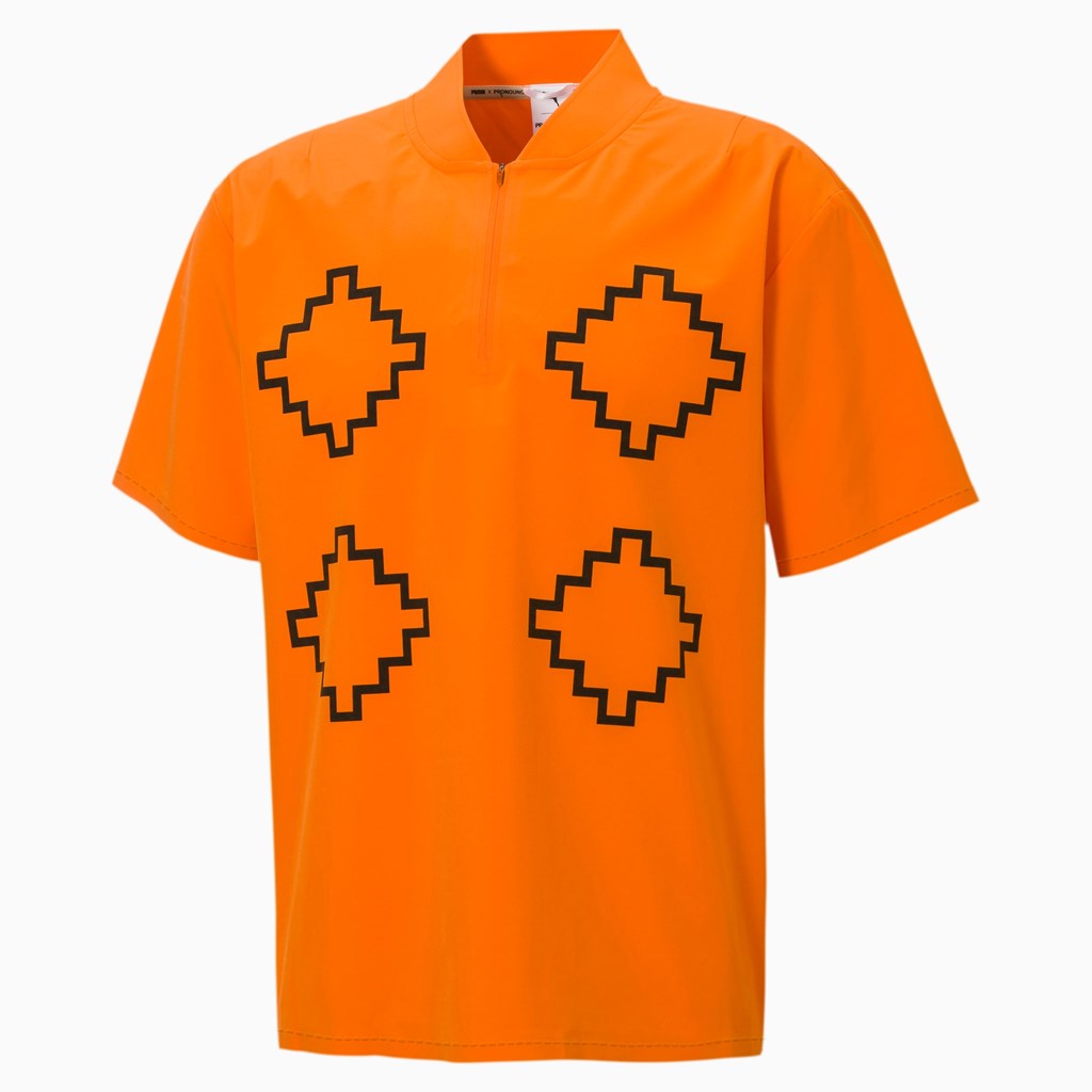 Vibrant Orange Puma PUMA x PRONOUNCE Woven Shirt Men's Shirt | 2306KLRUX