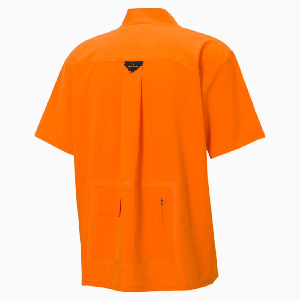 Vibrant Orange Puma PUMA x PRONOUNCE Woven Shirt Men's Shirt | 2306KLRUX