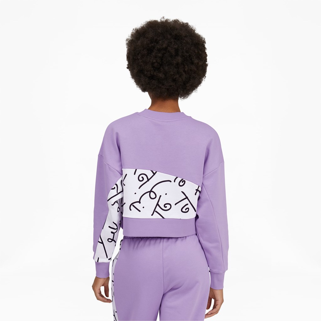 Viola Puma PUMA x BRITTO Printed Crew Neck Women's Sweatshirt | 6378DVEUM