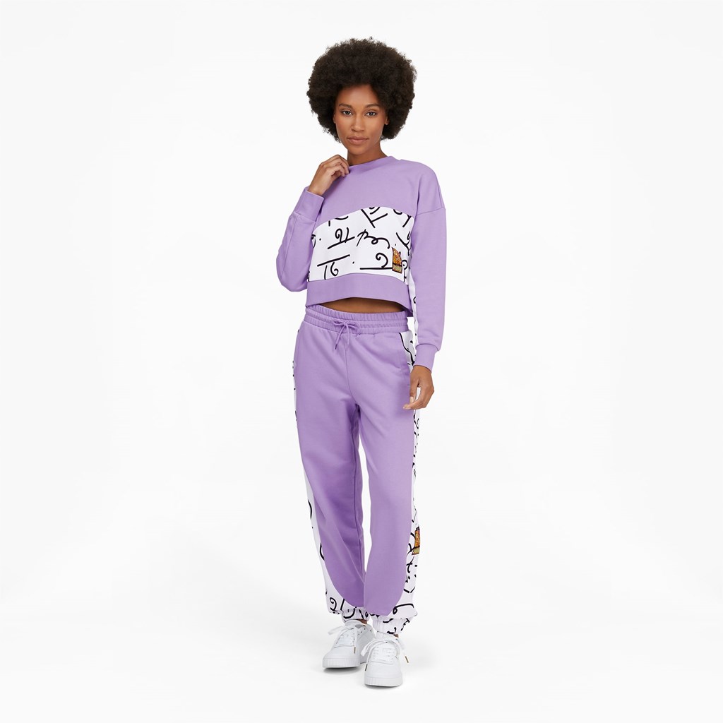 Viola Puma PUMA x BRITTO Printed Crew Neck Women's Sweatshirt | 6378DVEUM