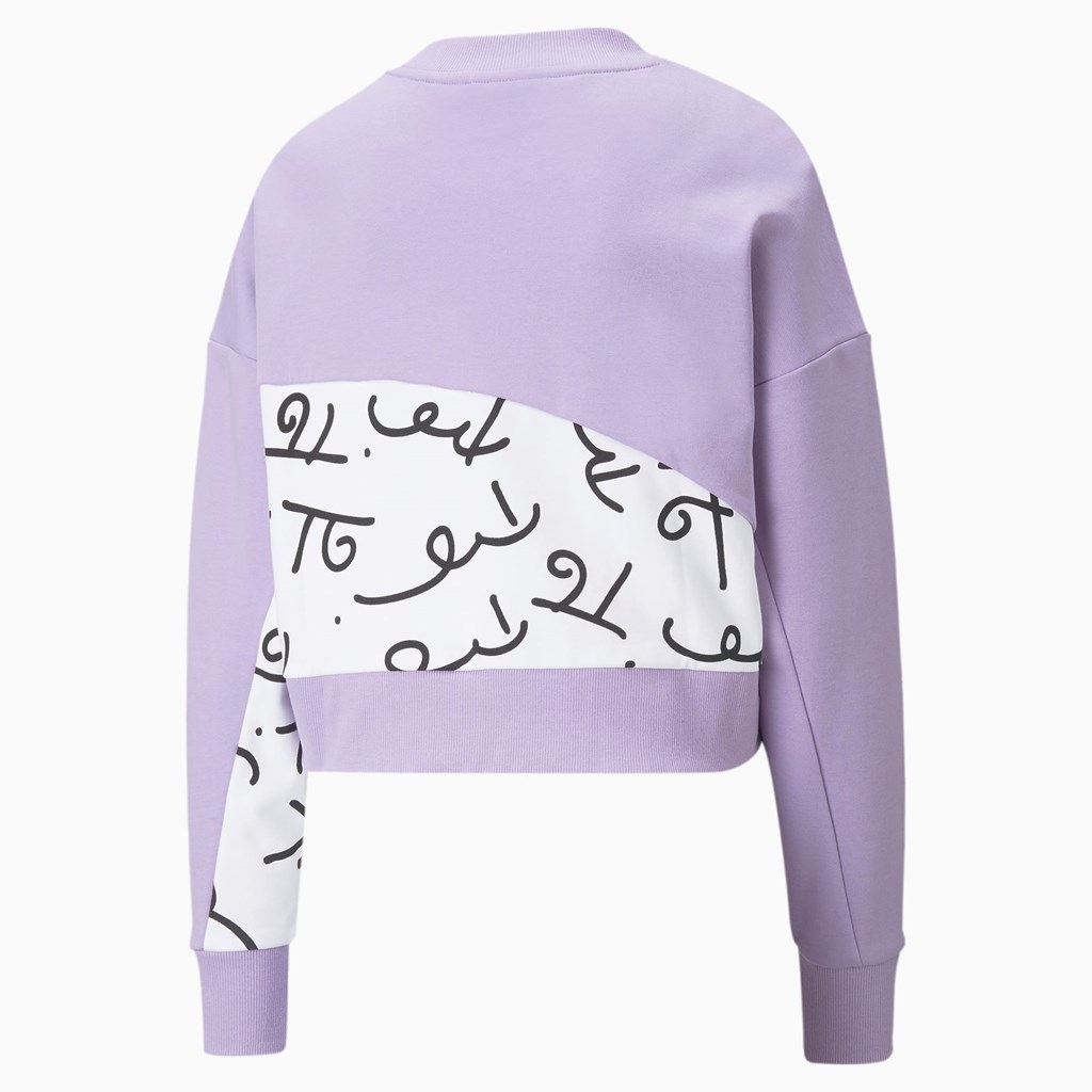 Viola Puma PUMA x BRITTO Printed Crew Neck Women's Sweatshirt | 6378DVEUM