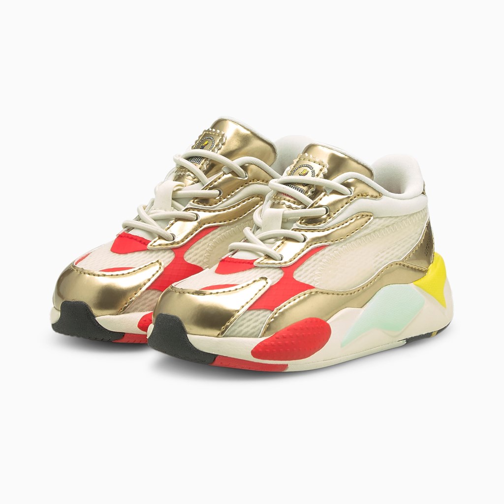 Whisper White / Team Gold Puma PUMA x HARIBO RS-X³ Toddler Girls' Sneakers | 4972EULTR