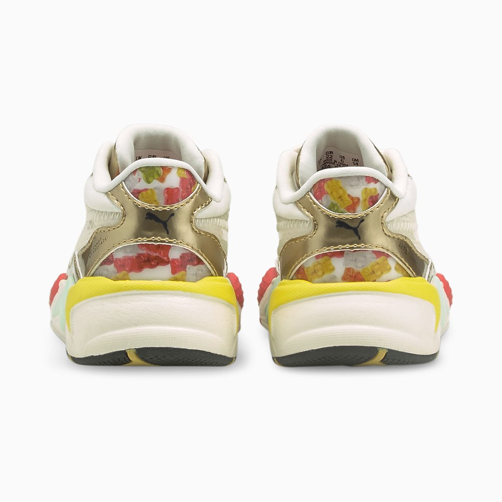 Whisper White / Team Gold Puma PUMA x HARIBO RS-X³ Toddler Girls' Sneakers | 4972EULTR