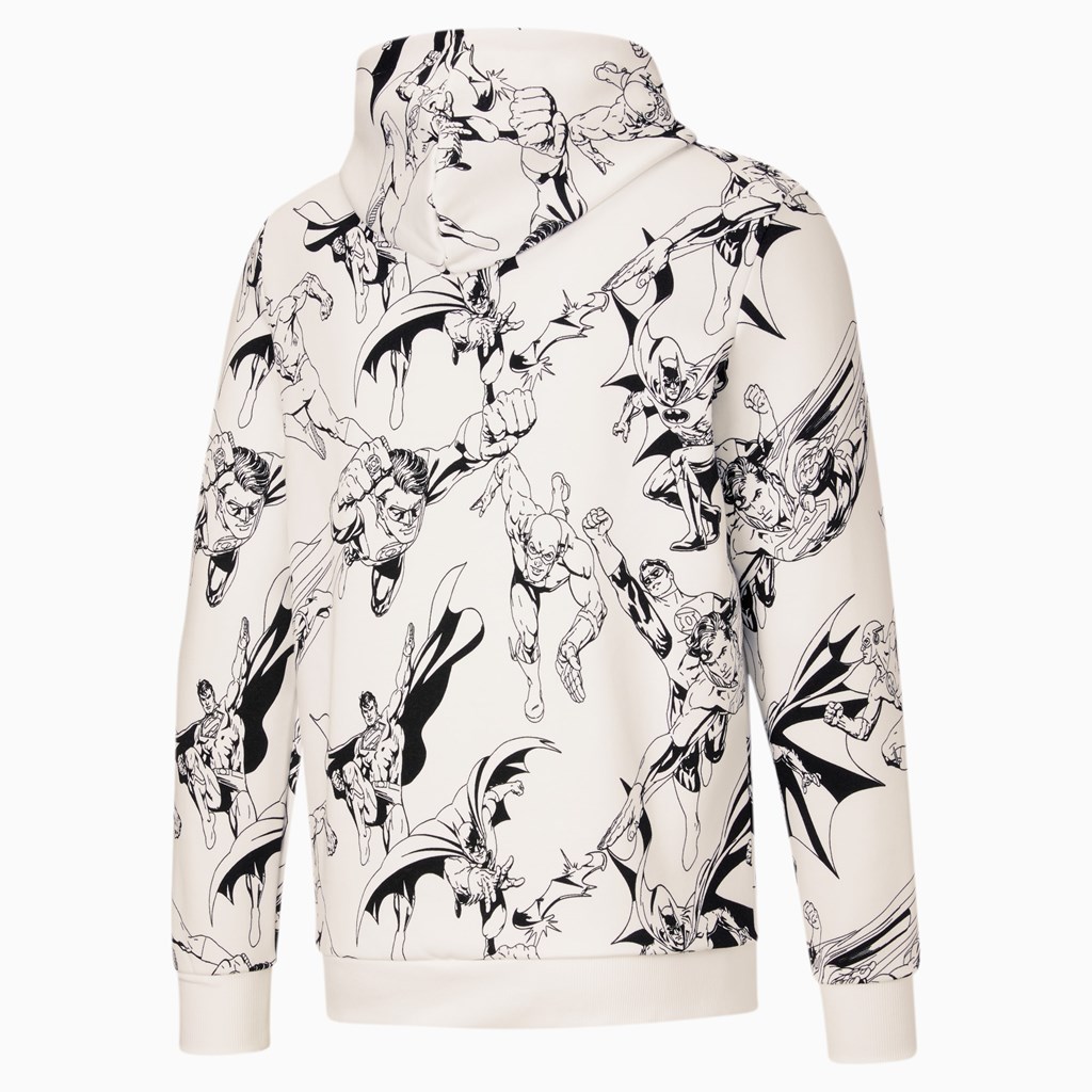 White / Aop Puma PUMA x DC Justice League AOP Men's Hoodie | 0216FCBGA