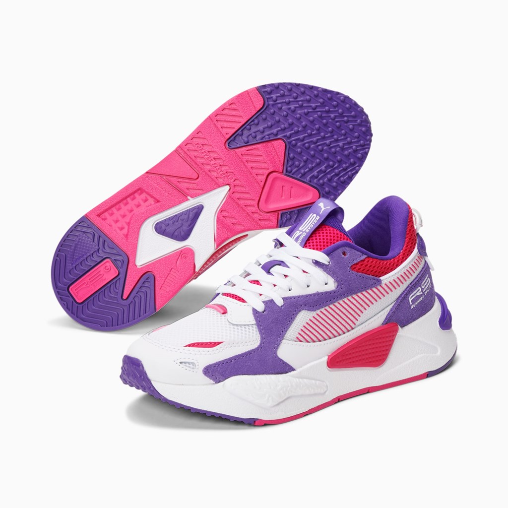 White / Beetroot Purple / Prism Violet Puma RS-Z JR Boys' Sneakers | 2698IFZWP