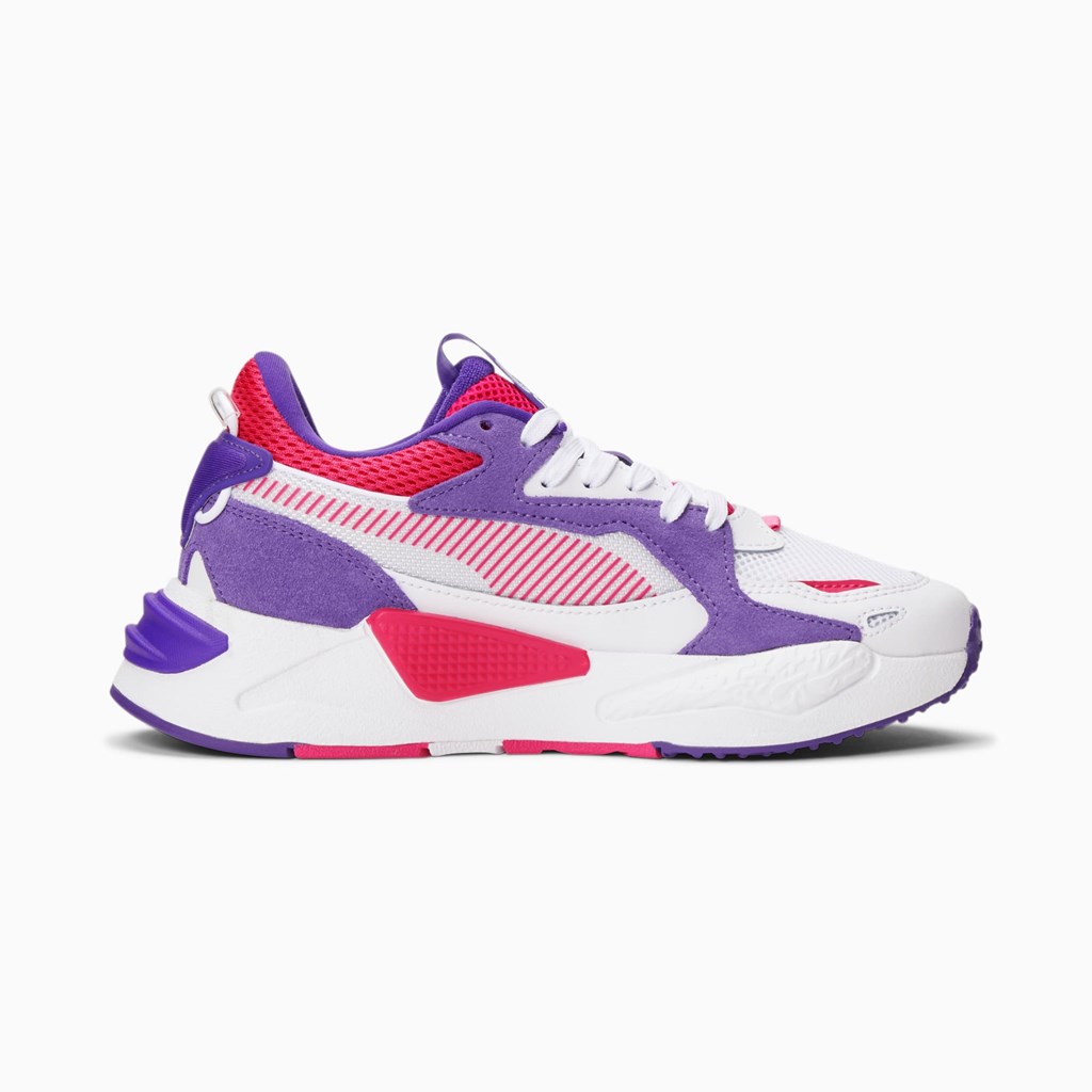 White / Beetroot Purple / Prism Violet Puma RS-Z JR Boys' Sneakers | 2698IFZWP