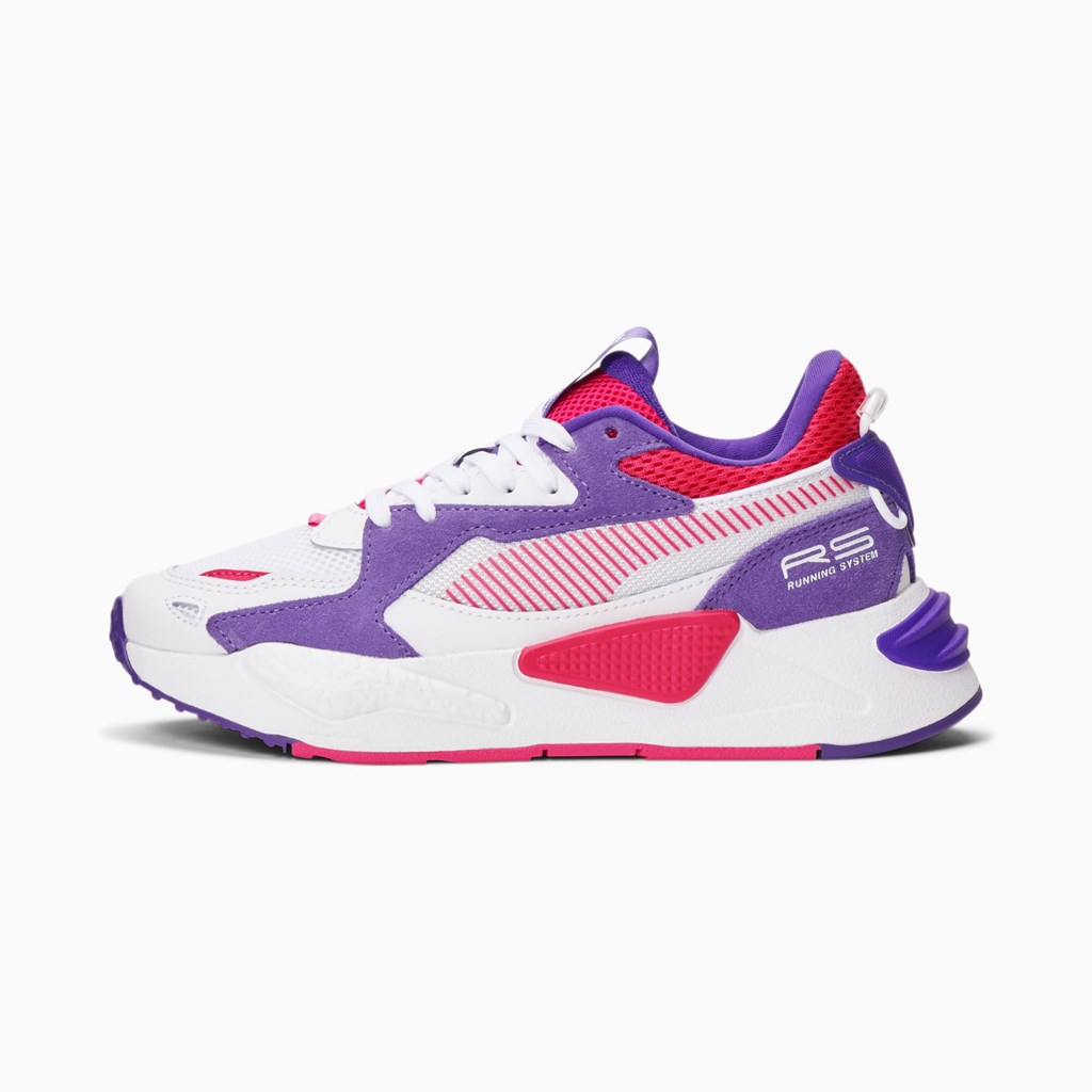 White / Beetroot Purple / Prism Violet Puma RS-Z JR Boys\' Sneakers | 2698IFZWP