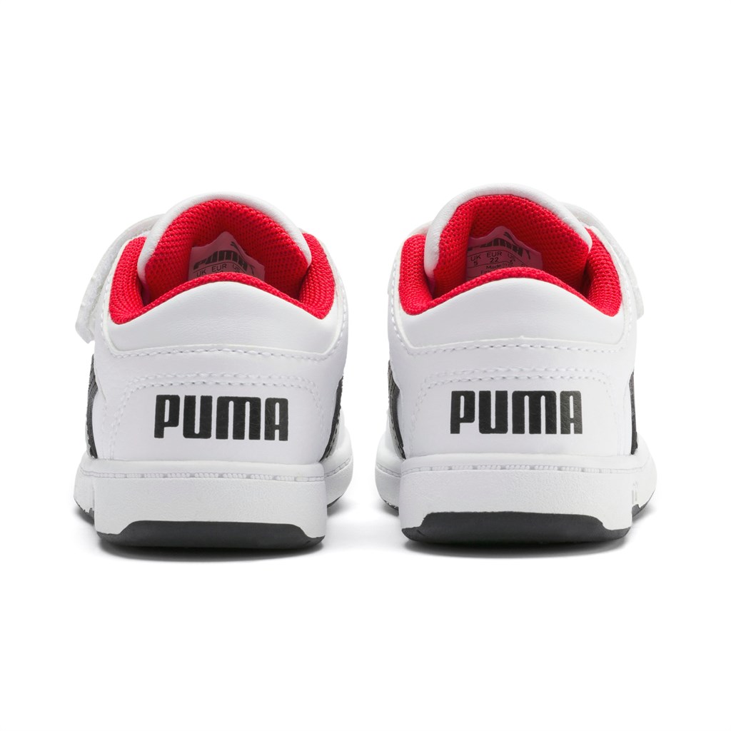 White / Black / High Risk Red Puma Puma Rebound Layup Lo Toddler Girls' Sneakers | 3602EDLWY