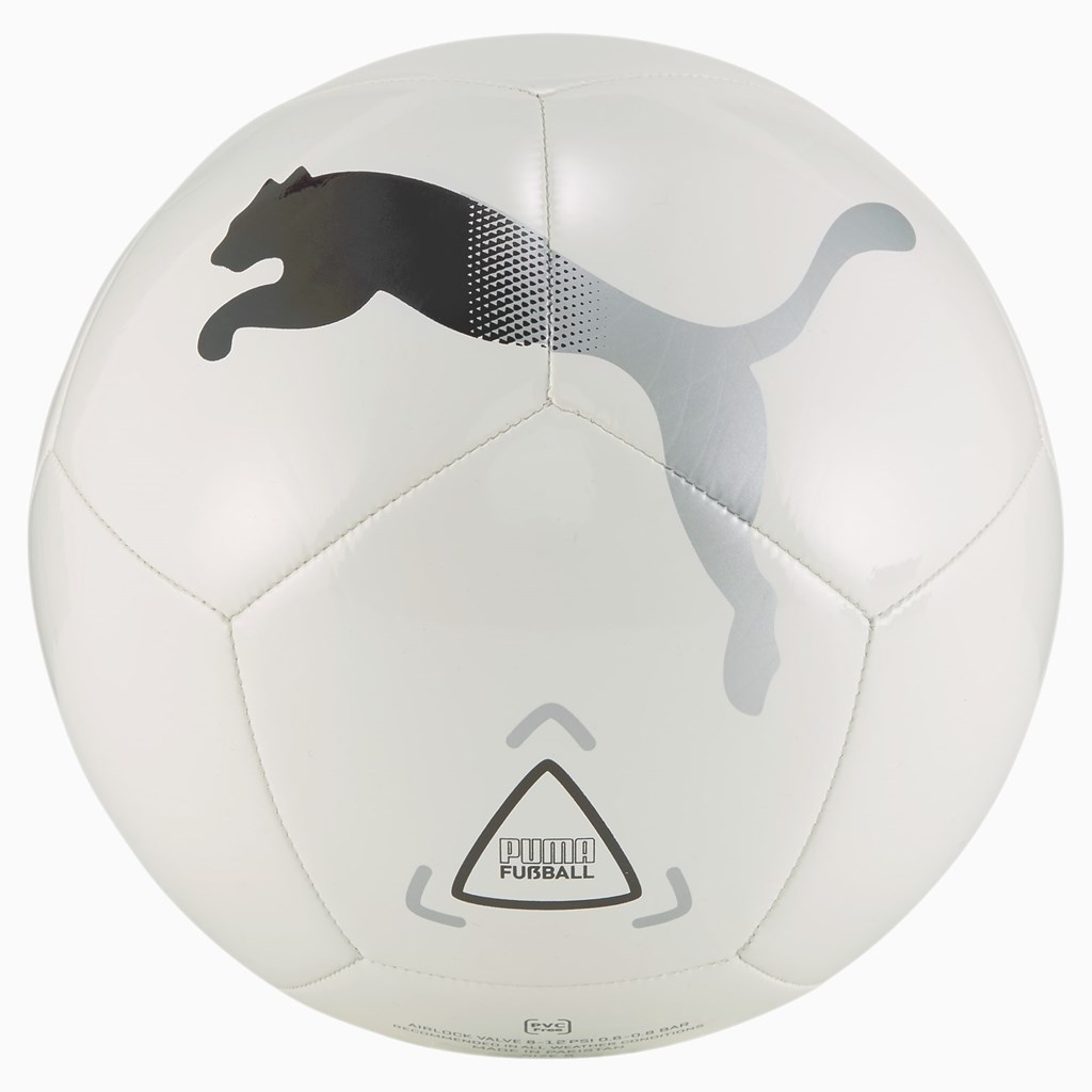 White / Black / Metallic Silver Puma Icon Men's Ball | 3180IDXJM