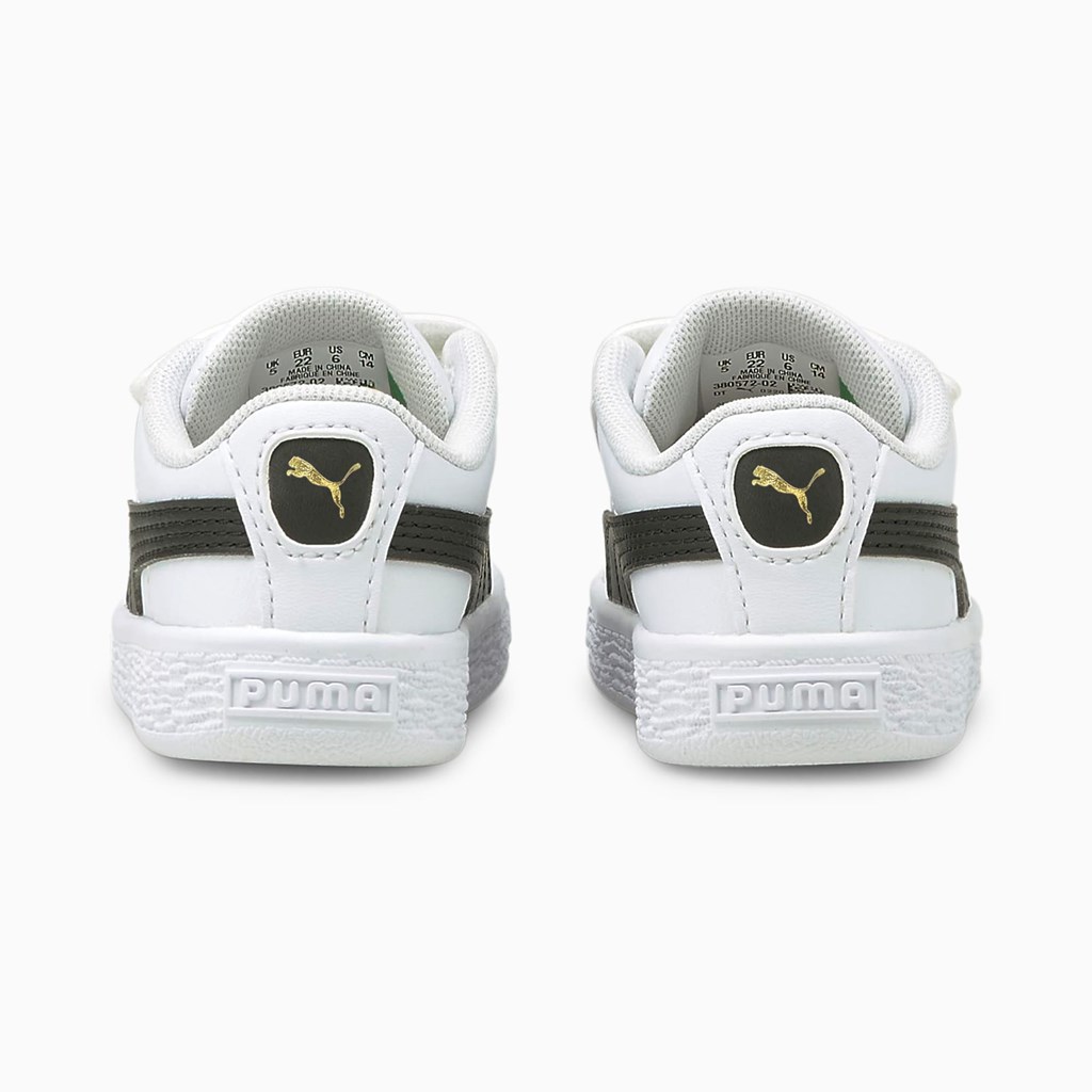 White / Black Puma Basket Classic XXI Toddler Boys' Sneakers | 3547AOWGV