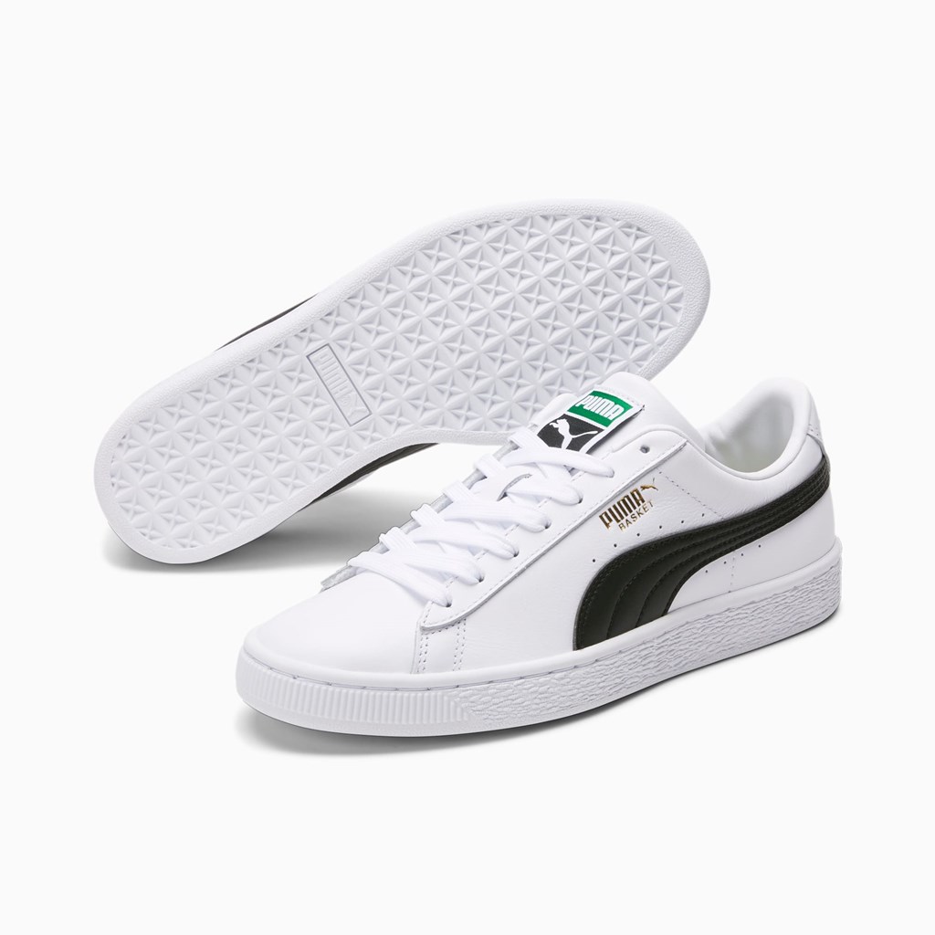 White Black Puma Basket Classic XXI Women's Sneakers | 5193TFGUL