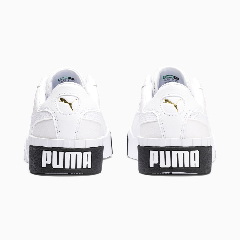 White Black Puma Cali  Women's Sneakers | 0986AMKDT