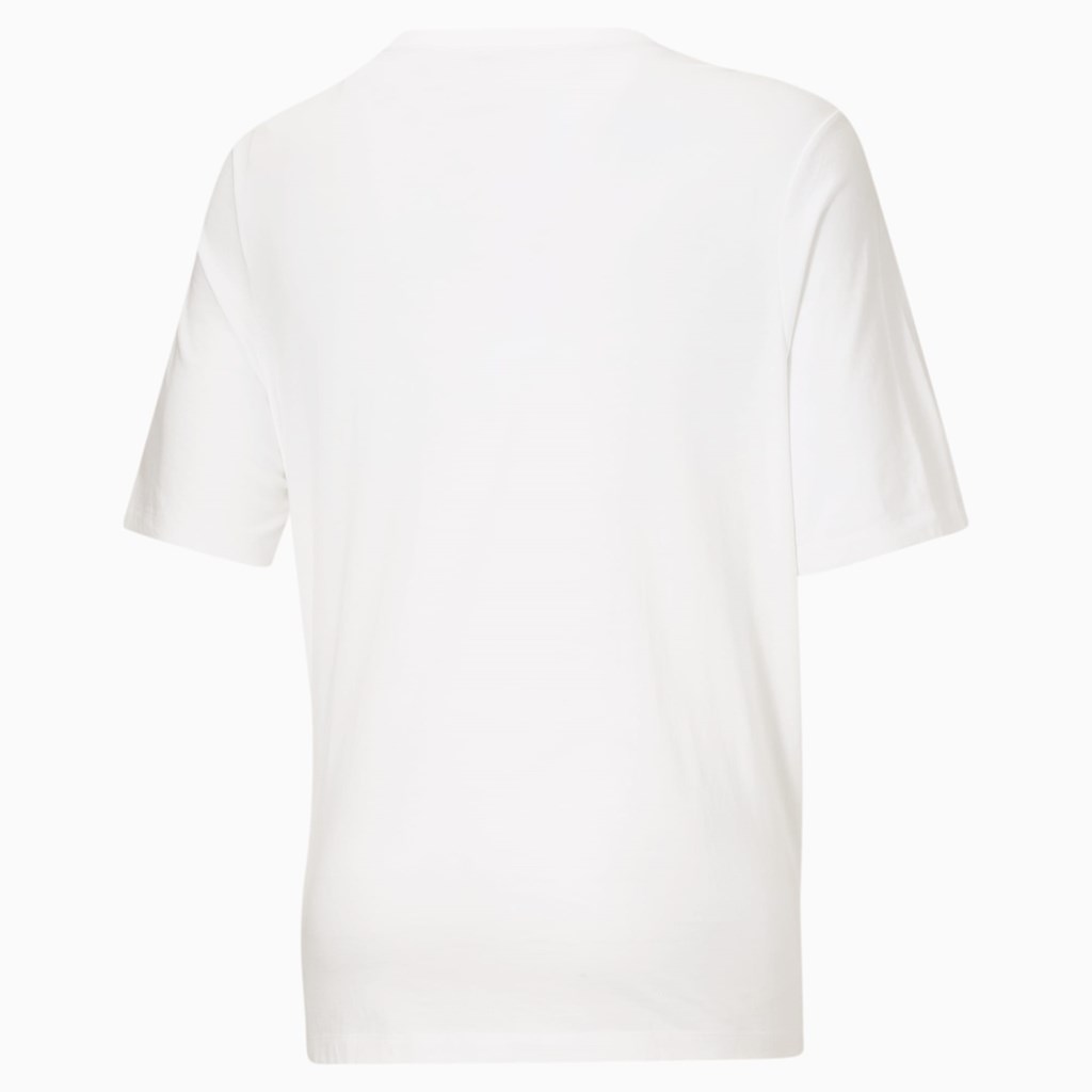 White / Black Puma Classics Logo BT Men's Tee | 5746WFKIR