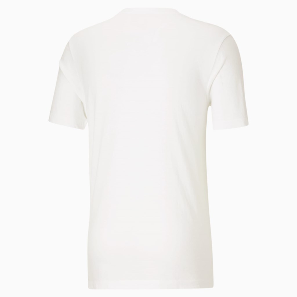 White / Black Puma Classics Logo Men's Tee | 9148PXIFH