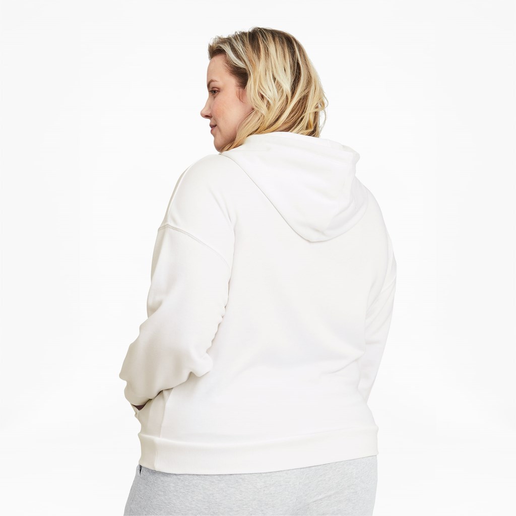 White Black Puma Classics Logo PL Women's Hoodie | 2896GVXCD