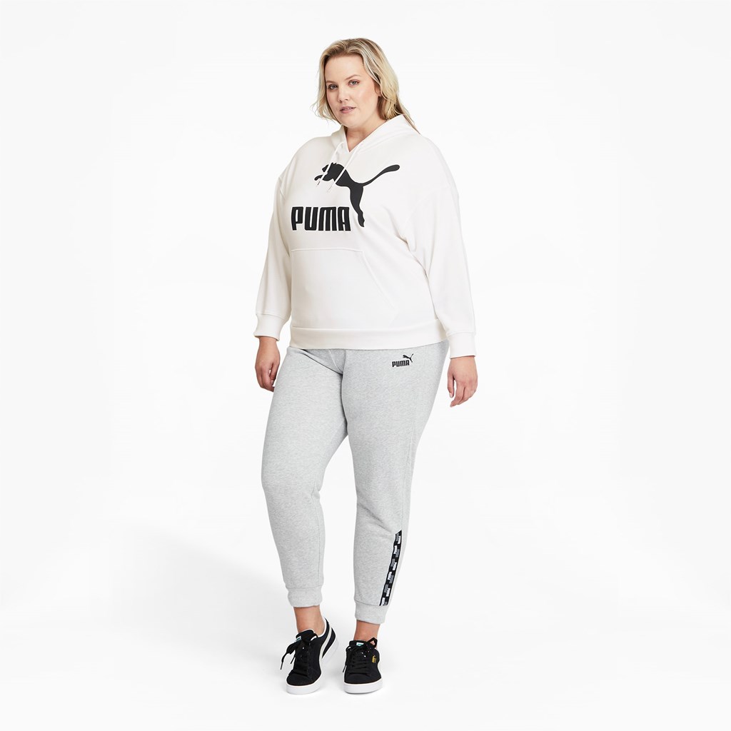 White Black Puma Classics Logo PL Women's Hoodie | 2896GVXCD