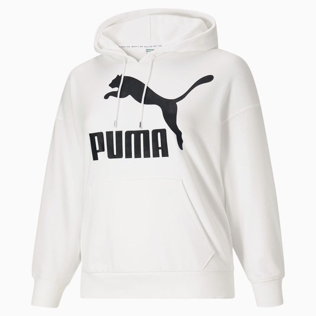 White Black Puma Classics Logo PL Women's Hoodie | 2896GVXCD