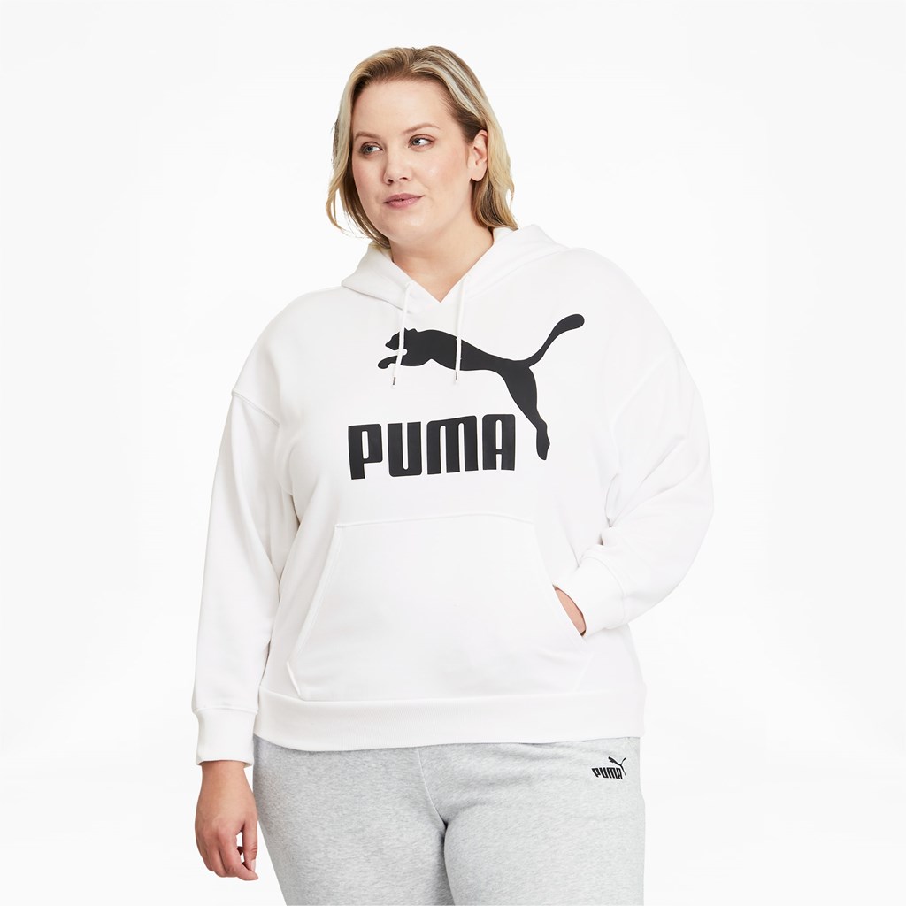 White Black Puma Classics Logo PL Women\'s Hoodie | 2896GVXCD