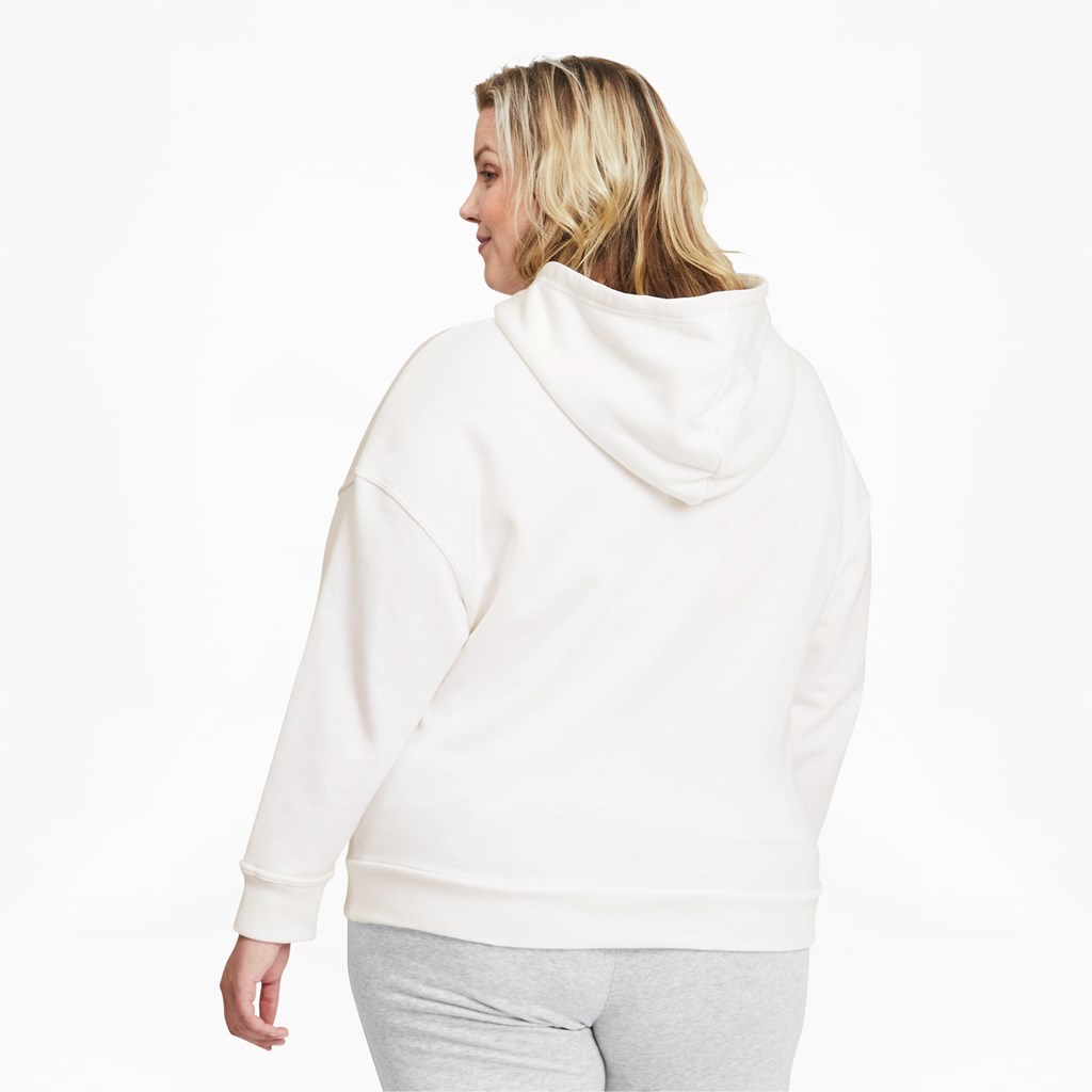 White Black Puma Classics Logo PL Women's Hoodie | 7230MQWCO