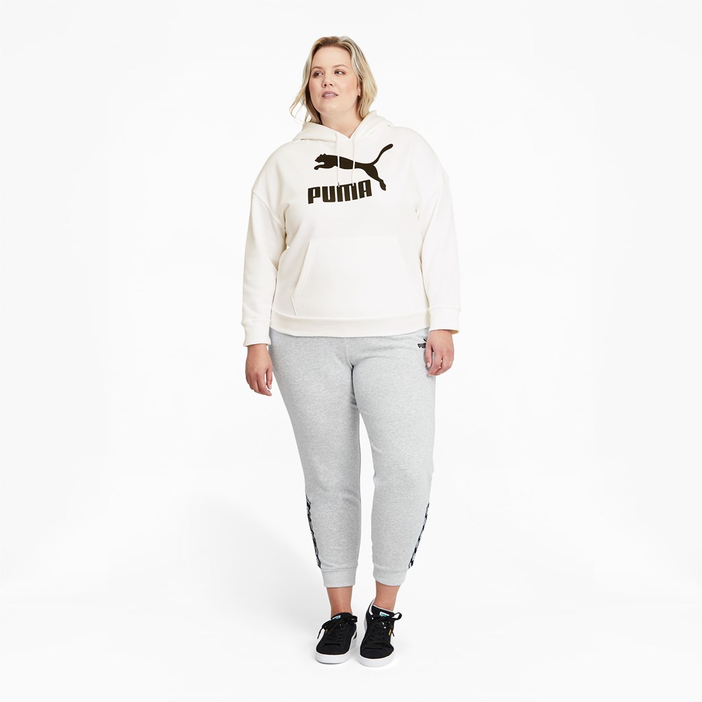 White Black Puma Classics Logo PL Women's Hoodie | 7230MQWCO