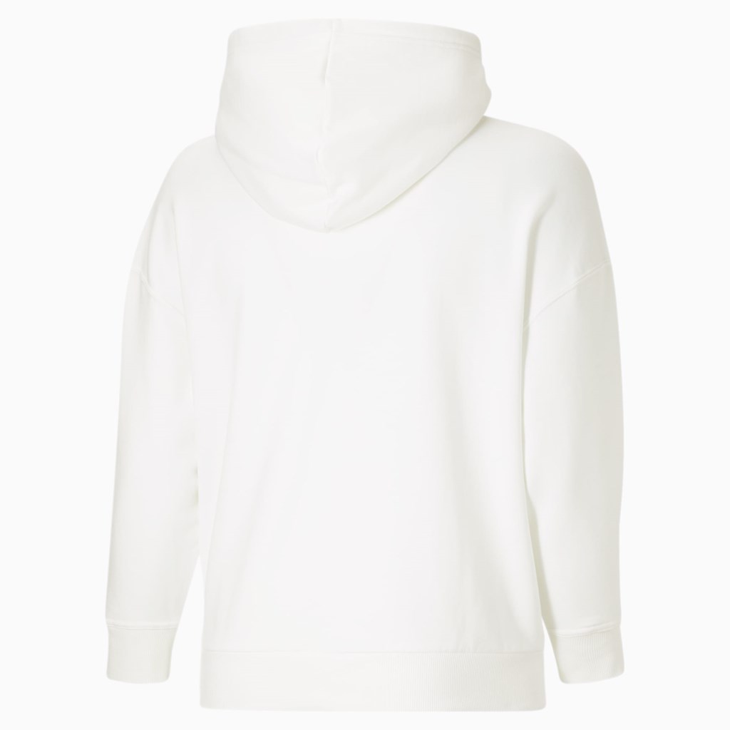 White Black Puma Classics Logo PL Women's Hoodie | 7230MQWCO