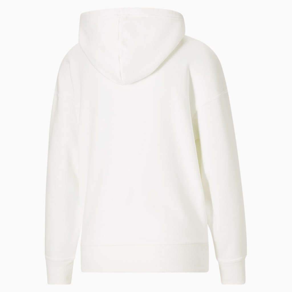 White Black Puma Classics Logo Women's Hoodie | 5276VFJKI