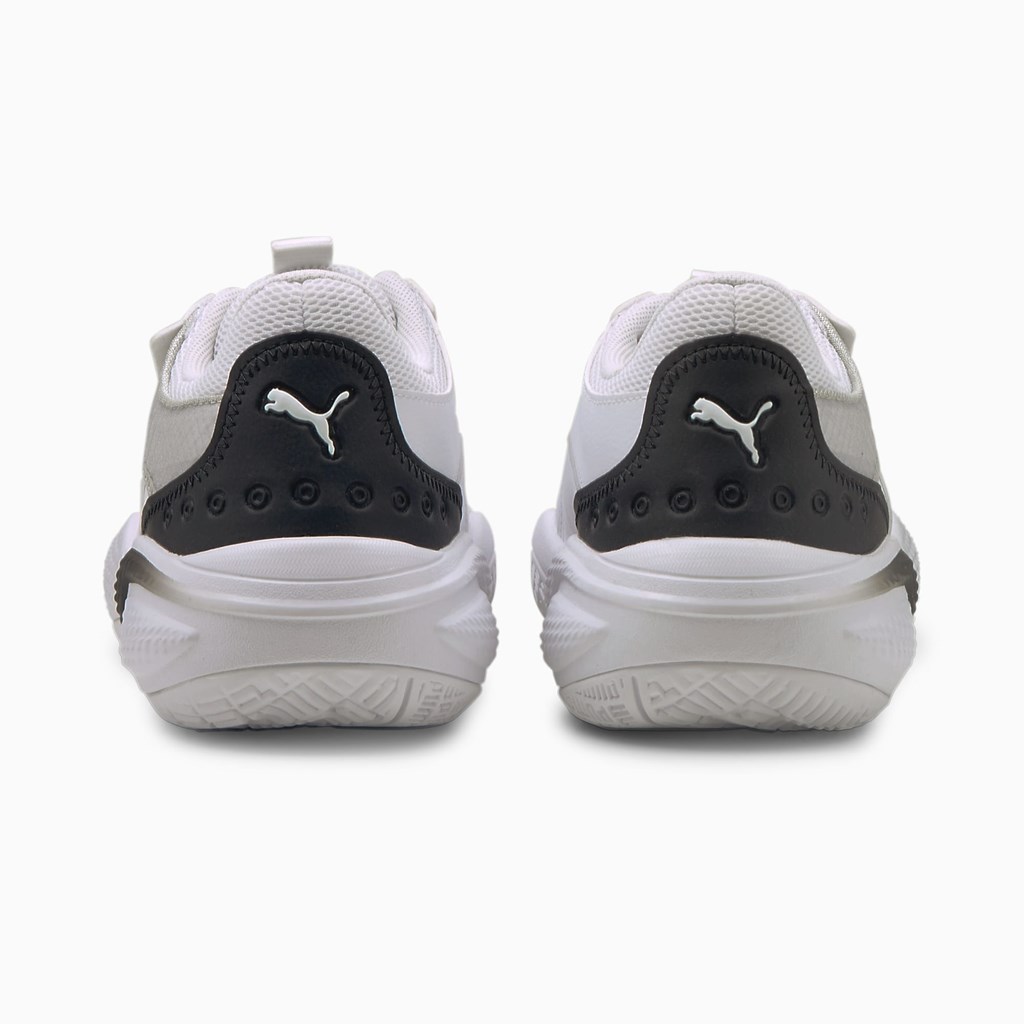 White / Black Puma Court Rider I Basketball Jr Girls' Basketball Shoes | 2561DTGZH