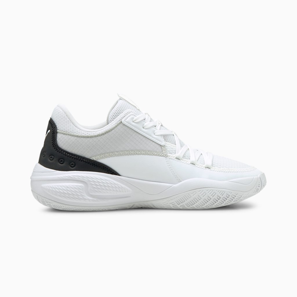 White / Black Puma Court Rider Men's Basketball Shoes | 9580LXTFH