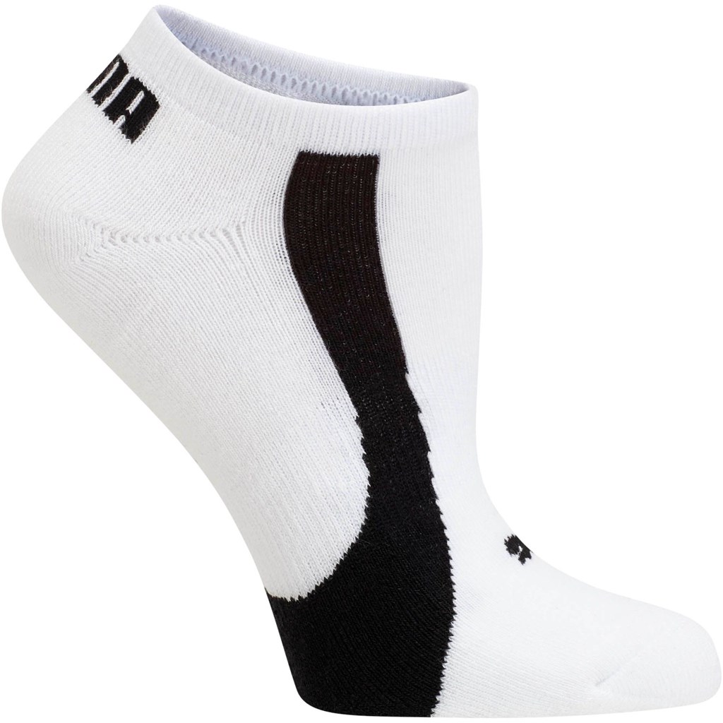 White / Black Puma No Show Socks [3 Pack] Women's Socks | 0624AOBUZ