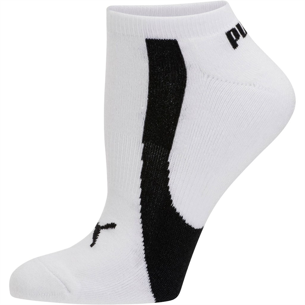 White / Black Puma No Show Socks [3 Pack] Women's Socks | 0624AOBUZ