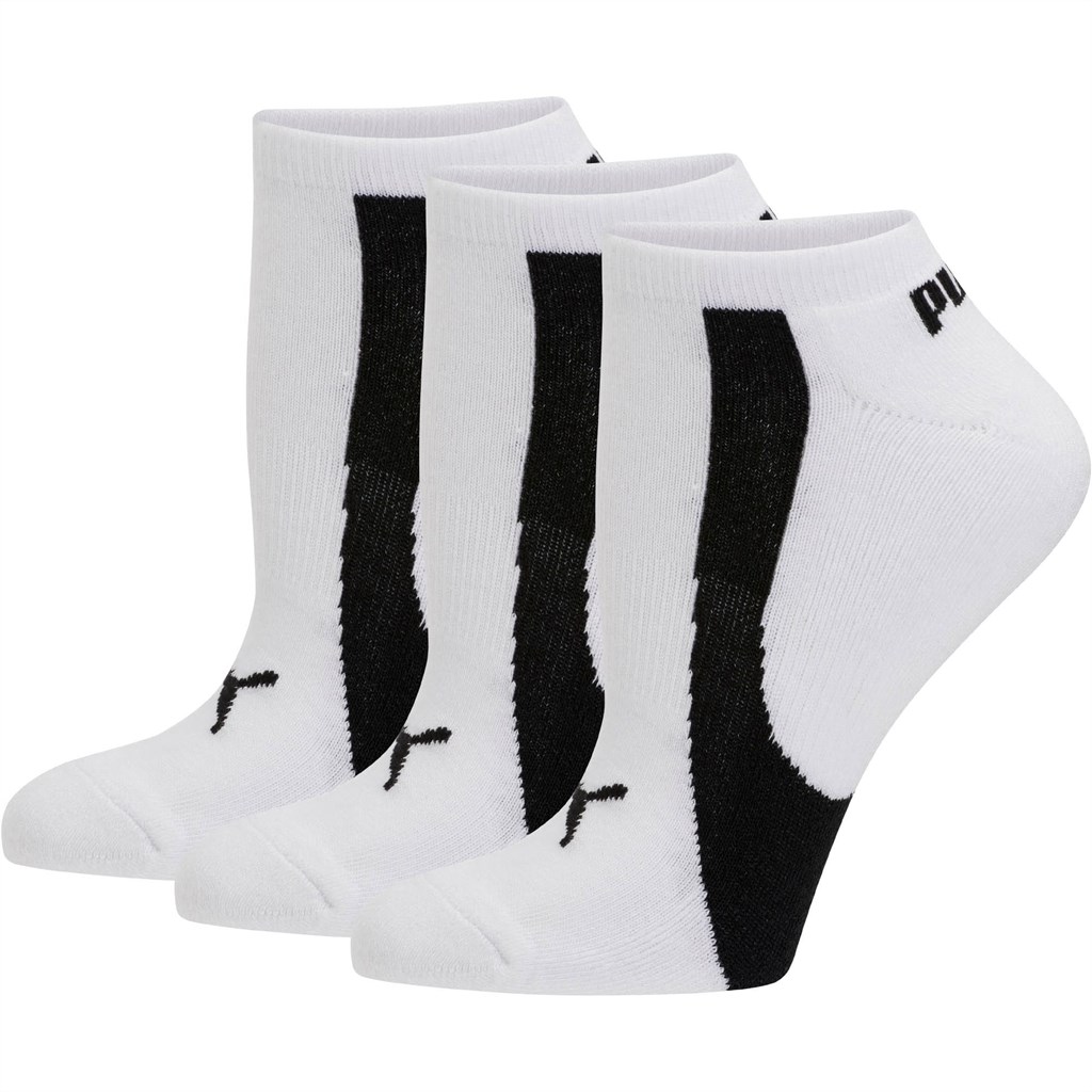 White / Black Puma No Show Socks [3 Pack] Women\'s Socks | 0624AOBUZ