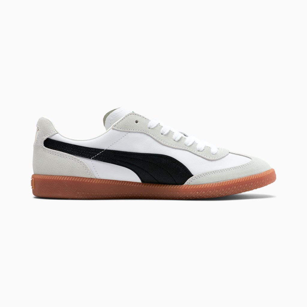 White / Black / Team Gold Puma Super Liga OG Retro Men's Sneakers | 8702RMLPE