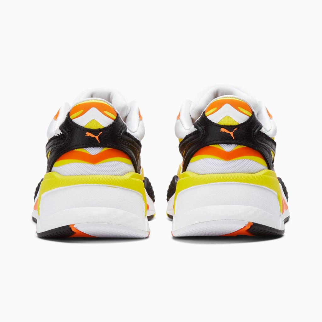 White / Black / Vibrant Yellow Puma RS-X³ Court Crush Men's Sneakers | 9548PFOQJ