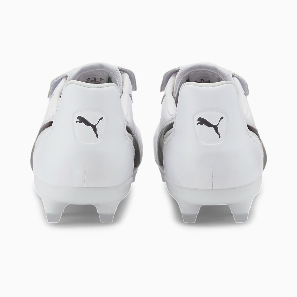 White / Black / White Puma King Top FG Men's Soccer Cleats | 1364PJCDE