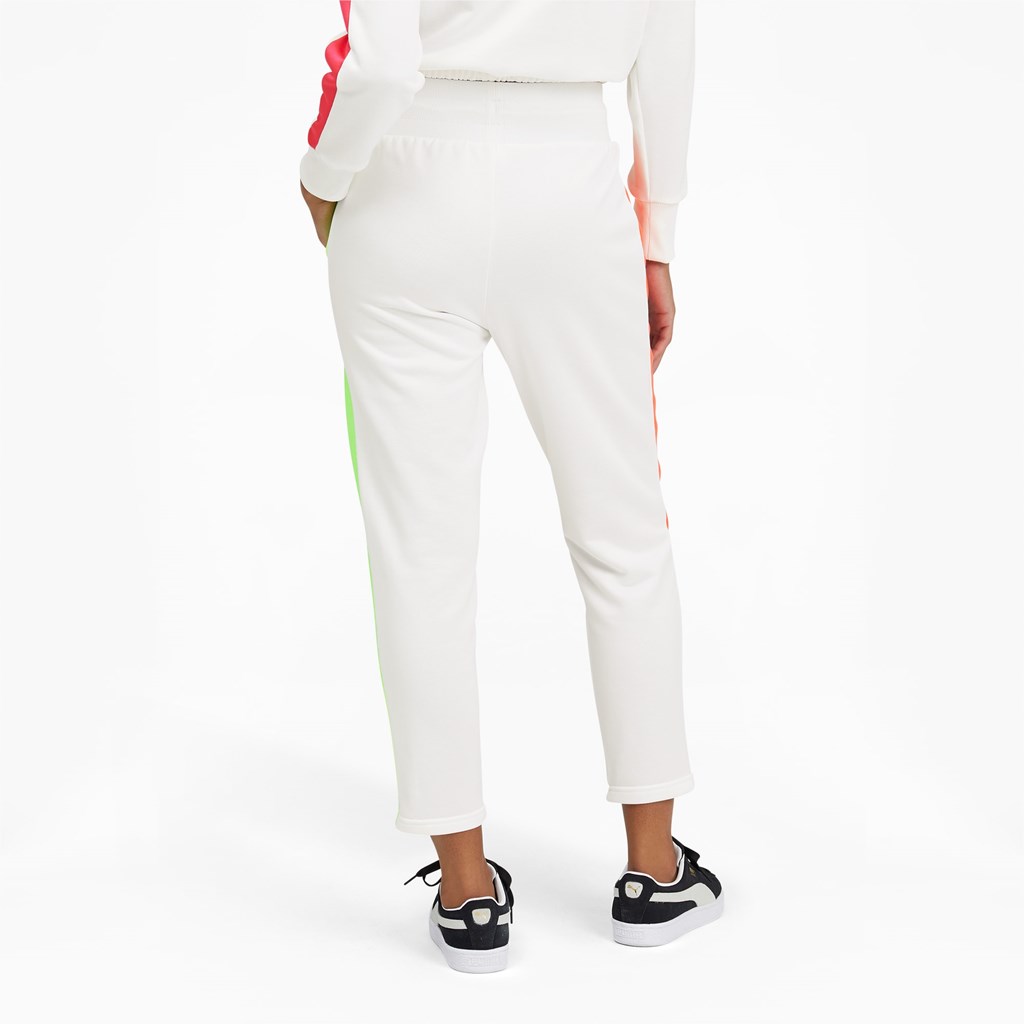 White / City Lights Puma Iconic T7 Cigarette Women's Pants | 3279XGBDJ