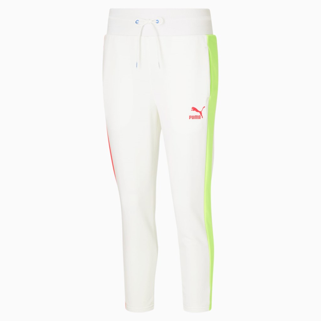 White / City Lights Puma Iconic T7 Cigarette Women's Pants | 3279XGBDJ