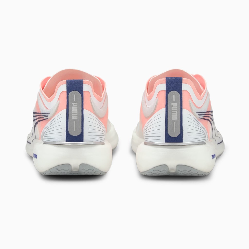 White / Elektro Peach Puma Liberate NITRO Women's Running Shoes | 3482ENIFB