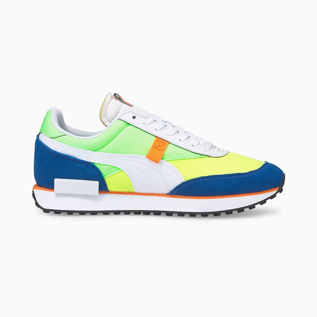 White / Fizzy Lime / Royal Puma Future Rider Play On Men's Sneakers | 8419GWKNV