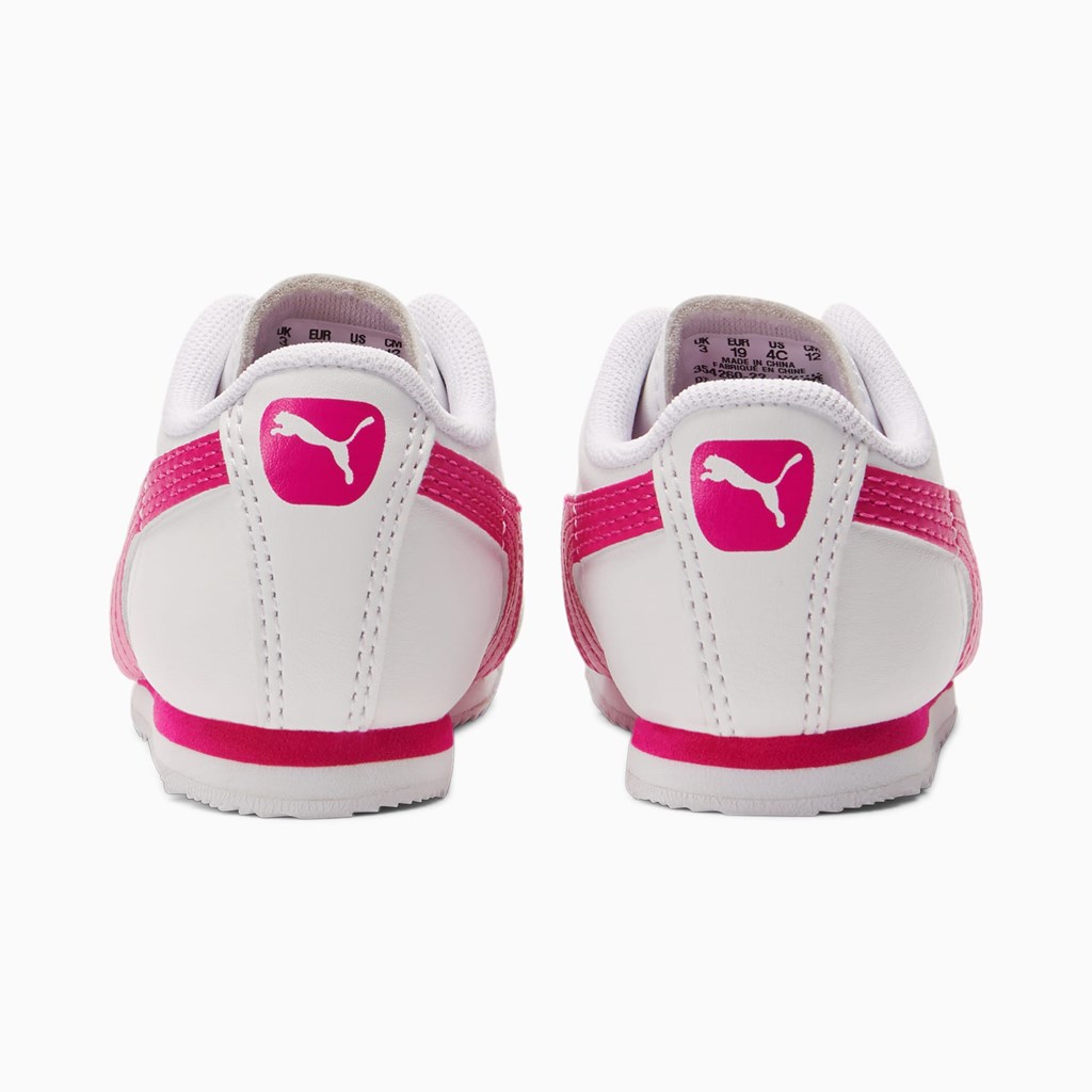 White / Fuchsia Purple Puma Roma Basic Toddler Girls' Sneakers | 3271HZAXW