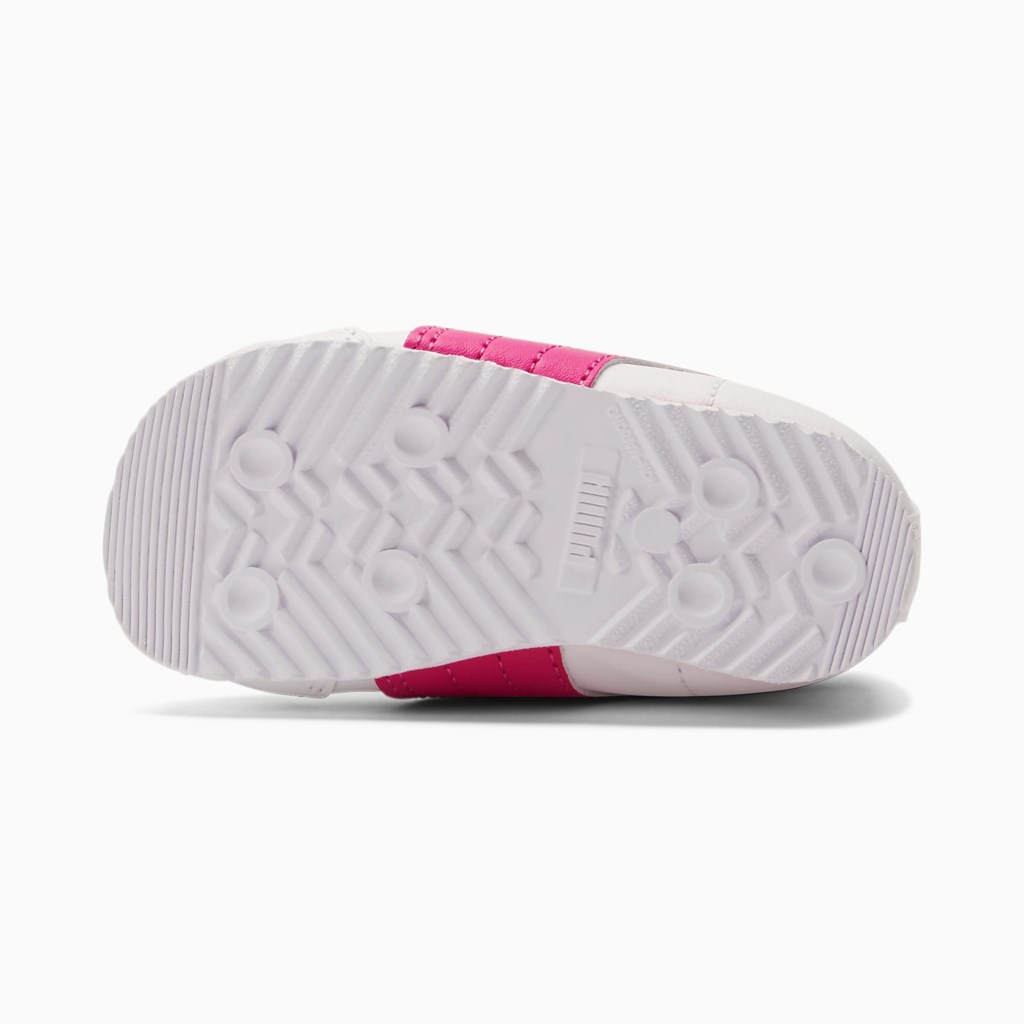 White / Fuchsia Purple Puma Roma Basic Toddler Girls' Sneakers | 3271HZAXW