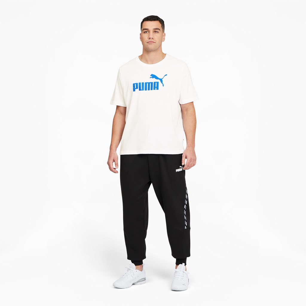 White / Future Blue Puma Essentials Logo BT Men's Tee | 2093LYTHW