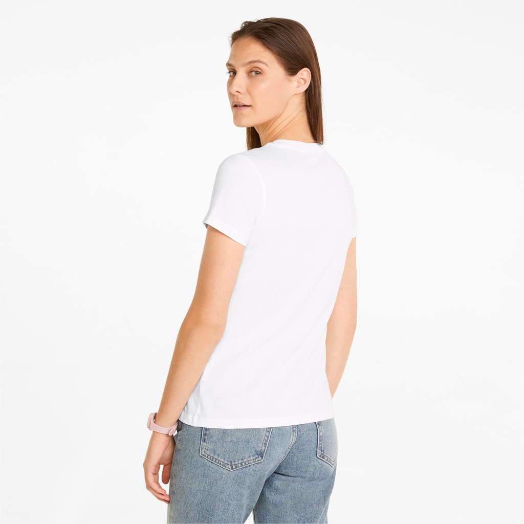 White / Go For Puma Classics Logo Interest Women's Tee | 6904ONHBP