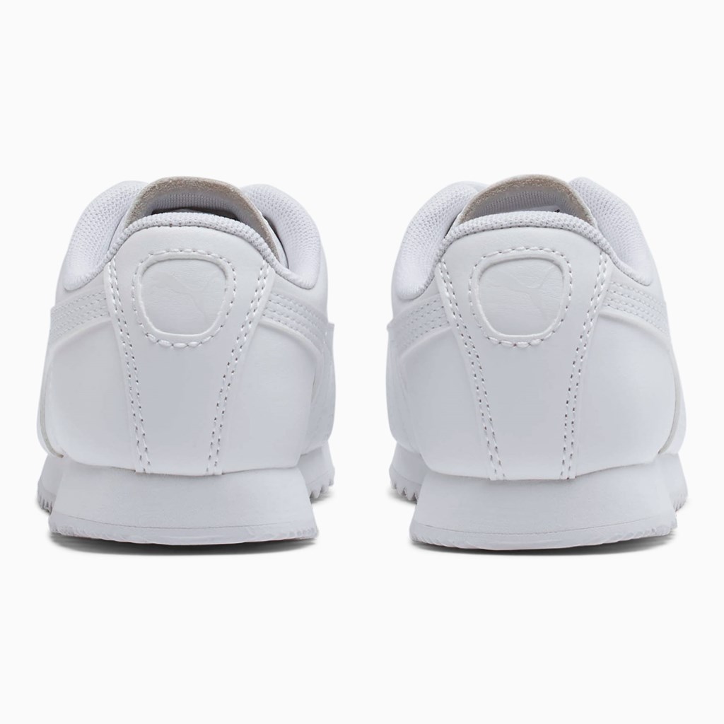 White / Gray Violet Puma Roma Basic Little Boys' Sneakers | 5697CMXTP