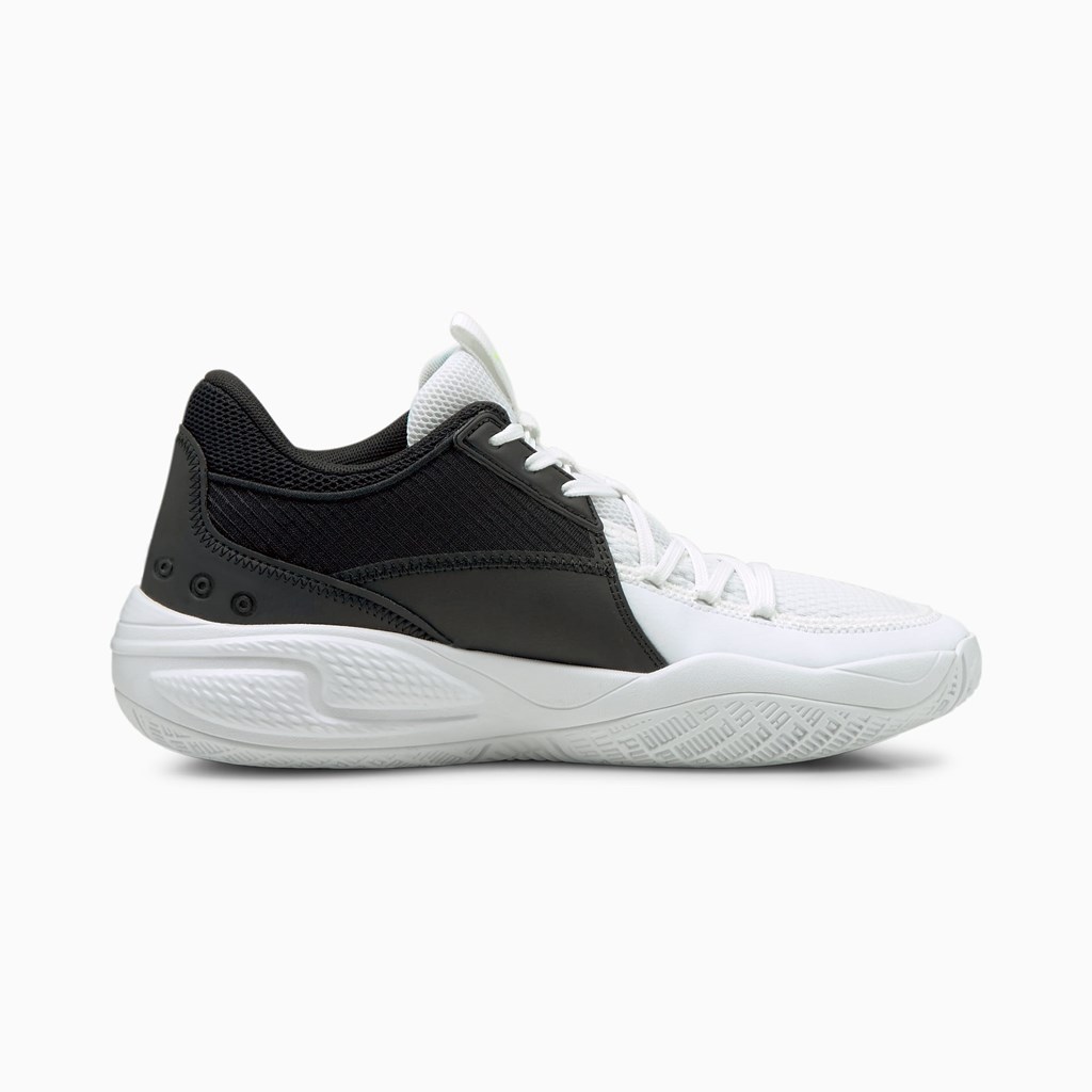 White / Green Glare Puma Court Rider I Men's Basketball Shoes | 7143XOCDL