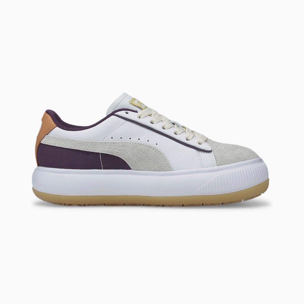 White / Gum / Sweet Grape Puma Suede Mayu SC  Women's Sneakers | 0712RJDXH