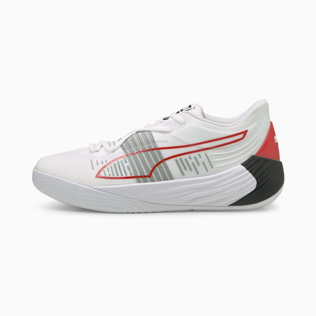 White / High Risk Red Puma Fusion Nitro Women\'s Basketball Shoes | 4916ITWHP